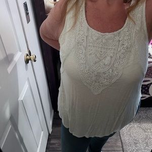 Venus Off-white lace bodice tank top